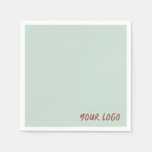 Serviette En Papier Logo d'entreprise minimaliste vert sauge menthe pi