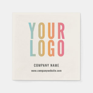 Serviette En Papier Logo d'entreprise Moderne Écru Promotionnel