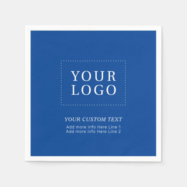 Serviette En Papier Logo d'entreprise personnalisé bleu simple promoti (Devant)