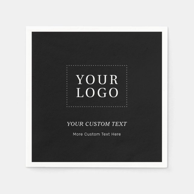 Serviette En Papier Logo d'entreprise personnalisé de marque noire pro (Devant)