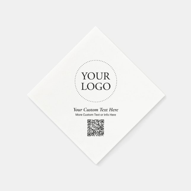 Serviette En Papier Logo d'entreprise personnalisé simple QR Code prom (Coin)