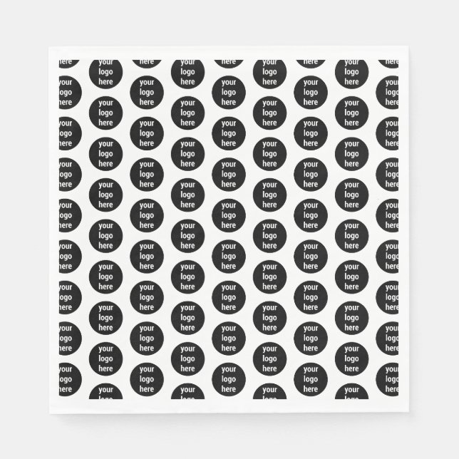 Serviette En Papier Logo d'entreprise promotionnel Motif noir blanc (Devant)