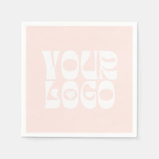 Serviette En Papier Logo d'entreprise rose et blanc bleu Napkin