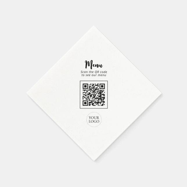 Serviette En Papier Logo d'entreprise simple et code QR Serviettes pro (Coin)
