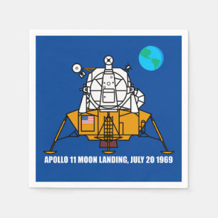Serviette En Papier Logo du 50e anniversaire, Apollo 11 Moon Landing :