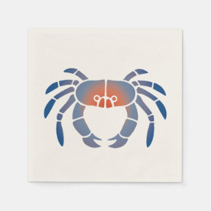 Serviette En Papier Logo du crabe bleu
