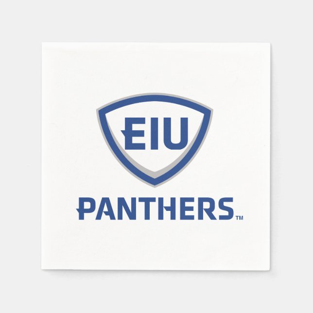 Serviette En Papier Logo Eastern Illinois Panthers Shield & Wordmark (Devant)