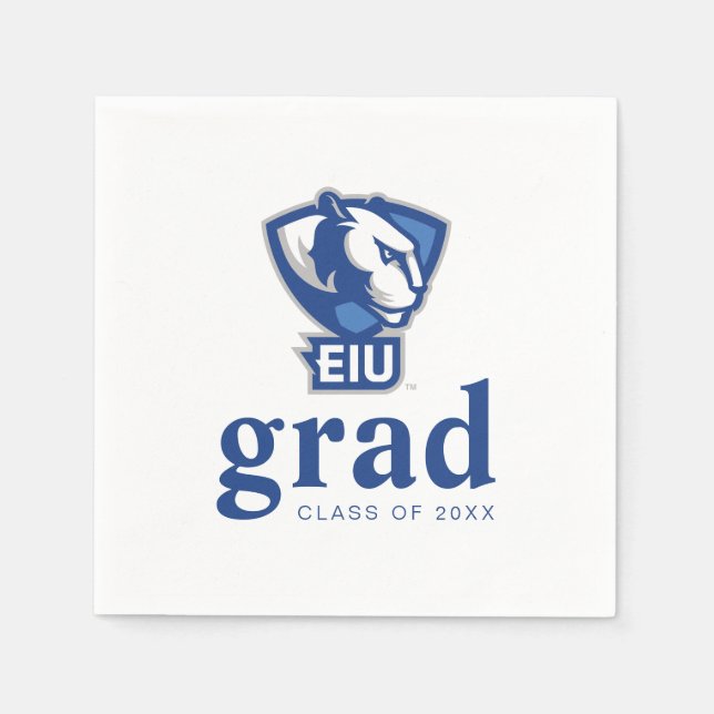 Serviette En Papier Logo Eastern Illinois University Panthers (Devant)