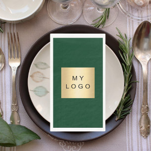 Serviette En Papier logo Emerald green business