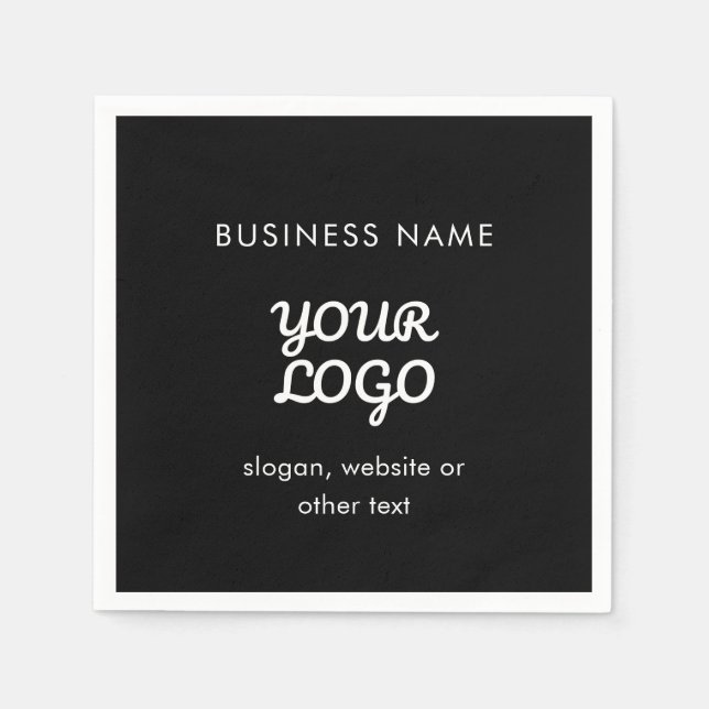 Serviette En Papier Logo et texte promotionnels modernes | Couleur mod (Devant)