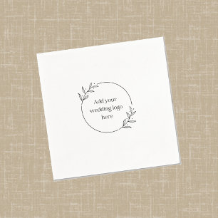 Serviette En Papier Logo mariage Cocktail personnalisé Napkin do-it-yo