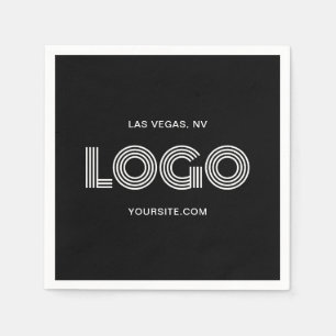 Serviette En Papier Logo moderne noir et blanc