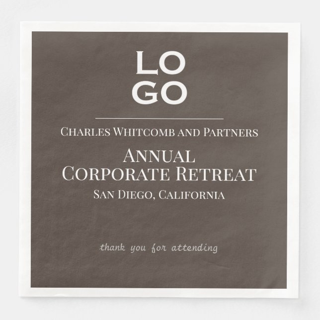 Serviette En Papier Logo personnalisé des événements professionnels ou (Devant)