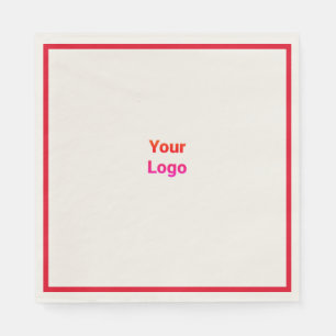 Serviette En Papier Logo personnalisé simple et élégant ici société t
