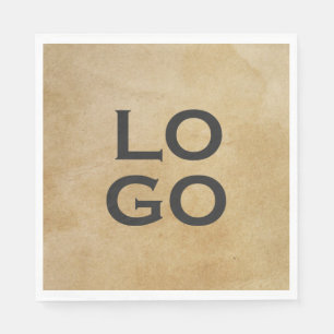 Serviette En Papier Logo personnalisé sur Parchemin rustique