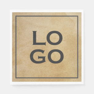 Serviette En Papier Logo personnalisé sur parchemin rustique avec cadr
