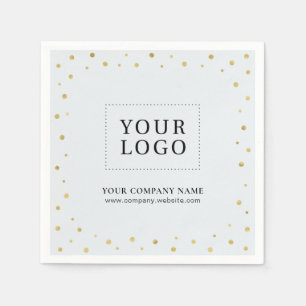 Serviette En Papier Logo promotionnel Gray & Gold Confetti Business