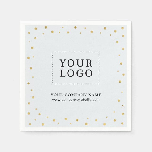 Serviette En Papier Logo promotionnel Gray & Gold Confetti Business (Devant)