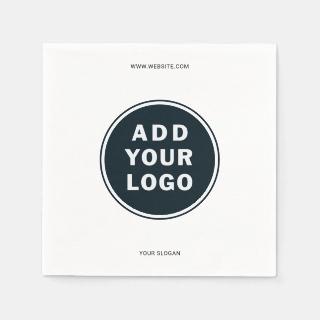 Serviette En Papier Logo promotionnel noir simple (Devant)