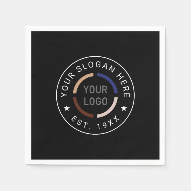 Serviette En Papier Logo sur mesure arrondi, marque commerciale (Devant)