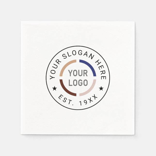 Serviette En Papier Logo sur mesure arrondi, marque commerciale (Devant)
