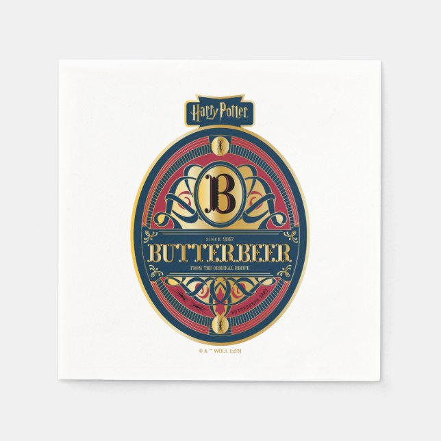 Serviette En Papier Logo vertical BUTTERBEER™ (Devant)