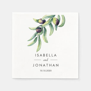 Serviette En Papier L'Olivier Personnalisation du mariage rustique