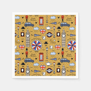 Serviette En Papier London Doodles
