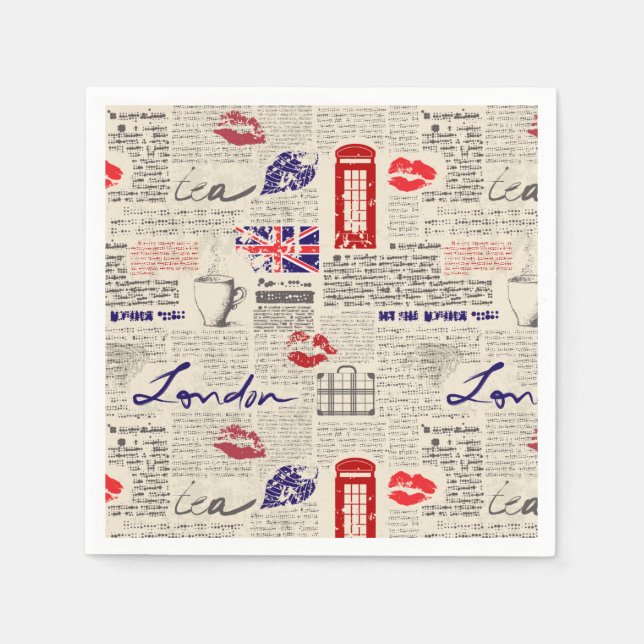 Serviette En Papier Londres, Angleterre (Devant)