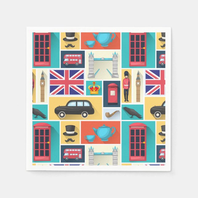 Serviette En Papier Londres, Angleterre Napkins (Devant)