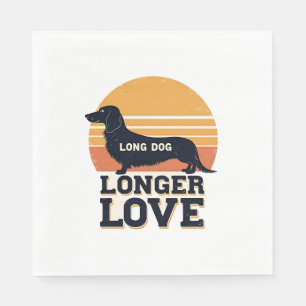 Serviette En Papier Long Chien Amour Plus Long Vintage Dachshund Couch