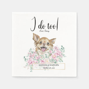 Serviette En Papier Long Haired Chihuahua Chien Mariage Cocktail Napki