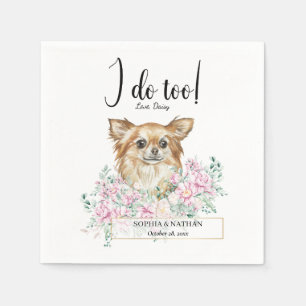 Serviette En Papier Long Haired Chihuahua Chien Mariage Cocktail Napki