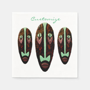 Serviette En Papier Long Tonnerre de Masque Tiki