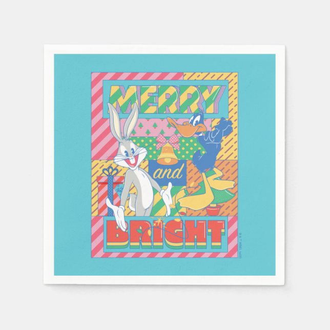 Serviette En Papier LOONEY TUNES™ | Joyeux Noël (Devant)