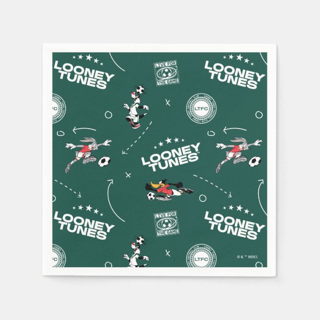 Serviette En Papier LOONEY TUNES™ Soccer Playbook Pattern (Devant)