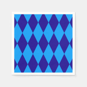 Serviette En Papier Losange à carreaux bleu clair et foncé