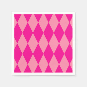 Serviette En Papier Losanges Damier Rose Clair et Foncé Harlequin