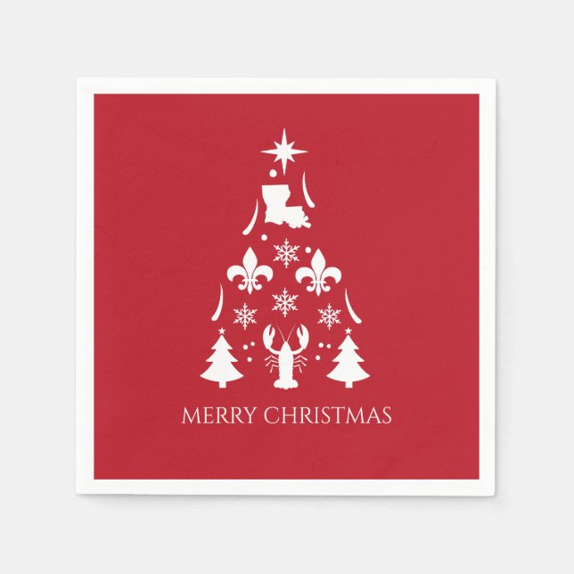 Serviette En Papier Louisiane Noël Cajun (Devant)