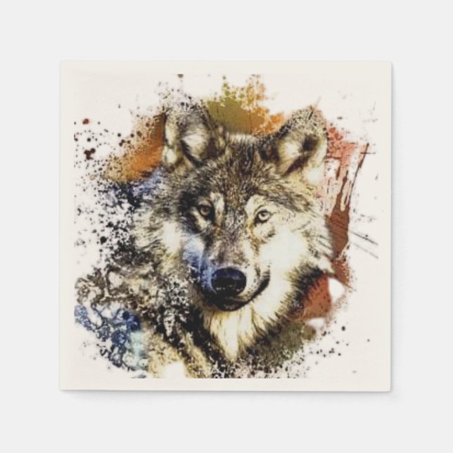 Serviette En Papier Loup (Devant)