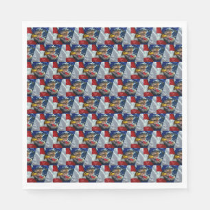 Serviette En Papier Loup d'aigle patriotique américain