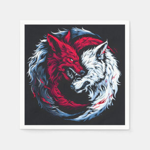 Serviette En Papier Loup lunaire double sauvage