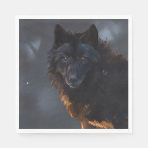 Serviette En Papier Loup noir