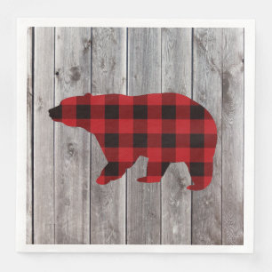 Serviette En Papier l'ours en plaid de buffle sauvage un jour d'annive