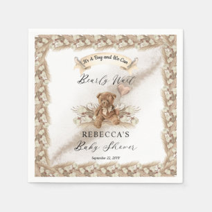 Serviette En Papier L'Ours En Teddy Peut Attendre Le Baby shower Garço