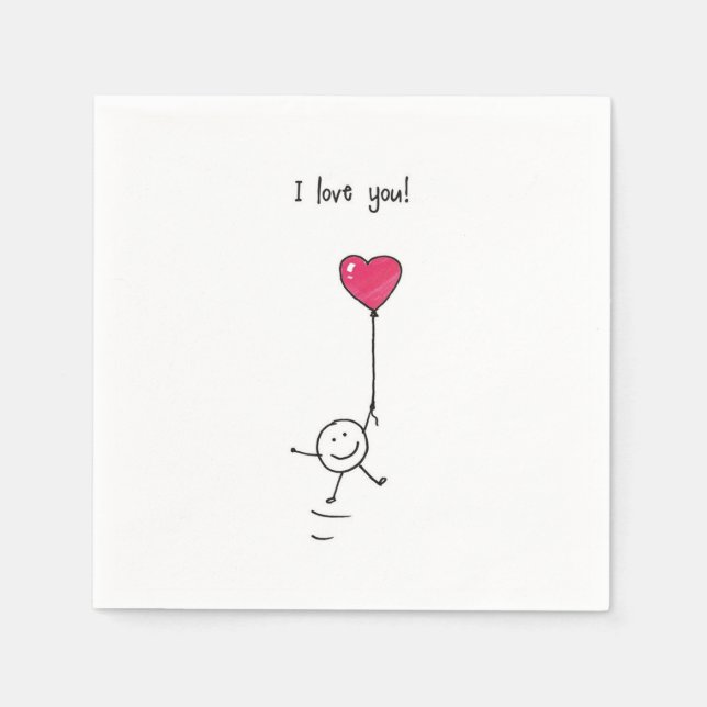 Serviette En Papier Love  (Devant)