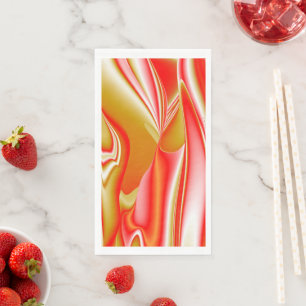 Serviette En Papier Love and Gold Abstrait 3D Rainbowart