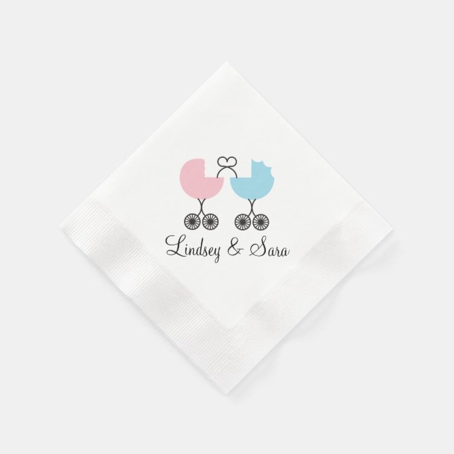 Serviette En Papier Love Buggies Baby shower commun serviettes, rose/b (Coin)