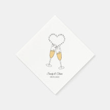 Love & Champagne Texte Personnalisé Cocktail Napki