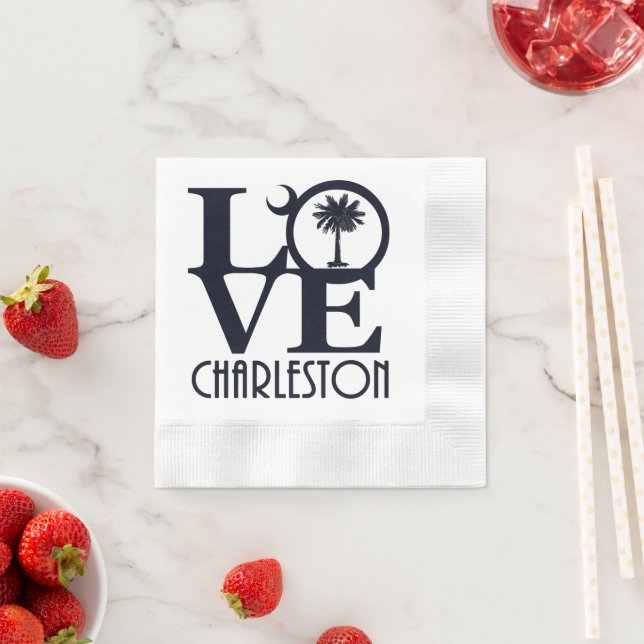 Serviette En Papier LOVE Charleston Caroline du Sud (En situation)